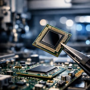 electronics chip in industry market Photo taken by a professional photographer