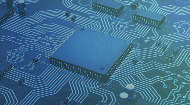 Image of an ASIC chip and integrated circuit